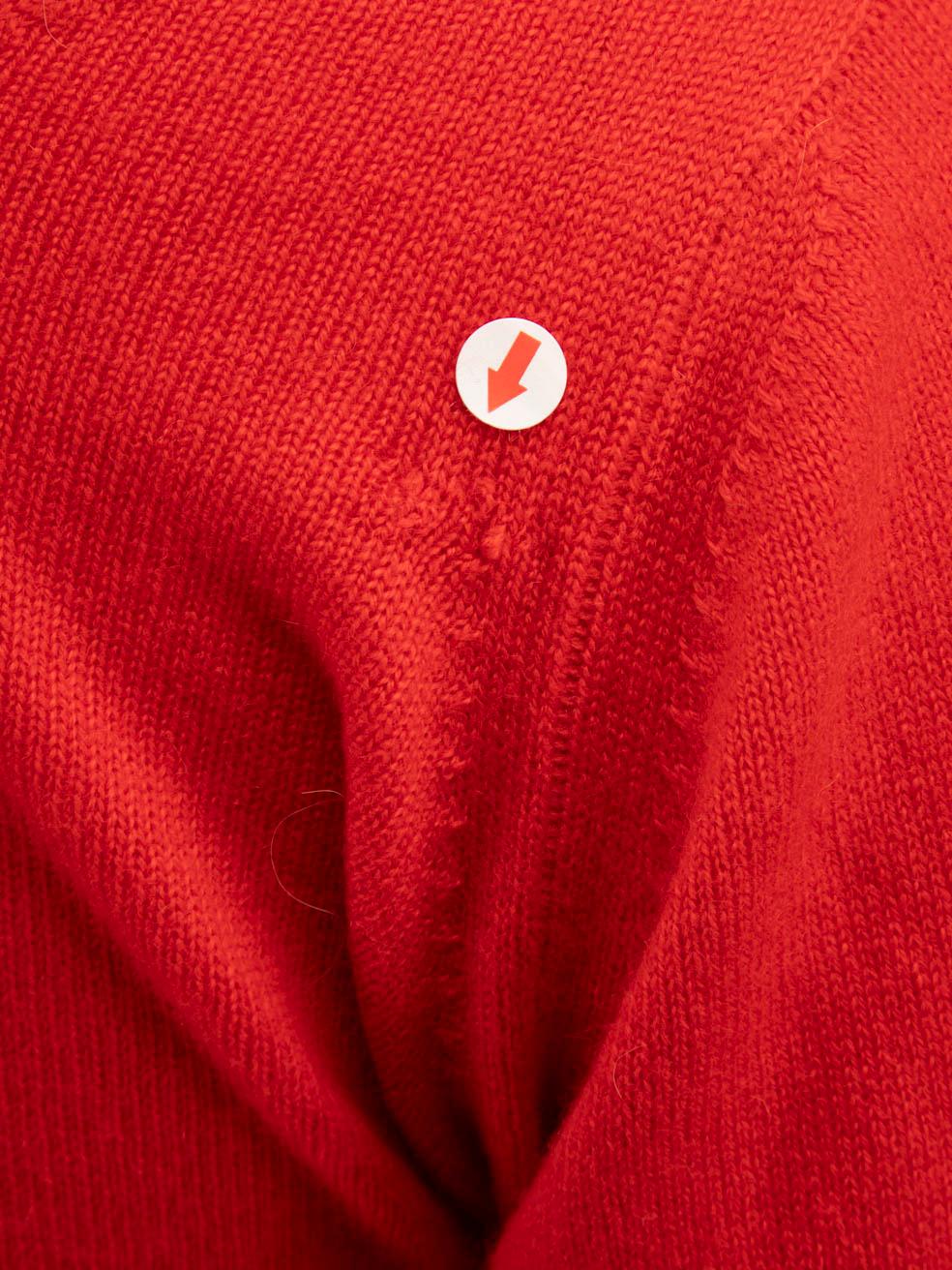 Prada - Pull en laine fine tricotée rouge, taille M en vente 1