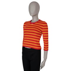 PRADA red & yellow cotton 2023 STRIPED Sweater 42 M