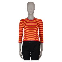 PRADA red & yellow cotton 2023 STRIPED Sweater 42 M
