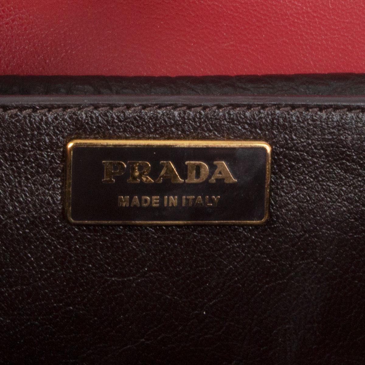 Women's PRADA red & yellow PRINTED canvas Flap Shoulder Bag