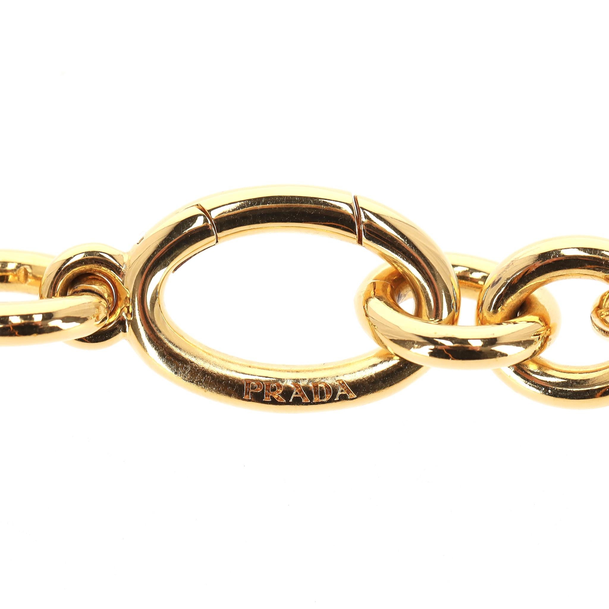 Prada Resin Medallion Chain Necklace For Sale 6