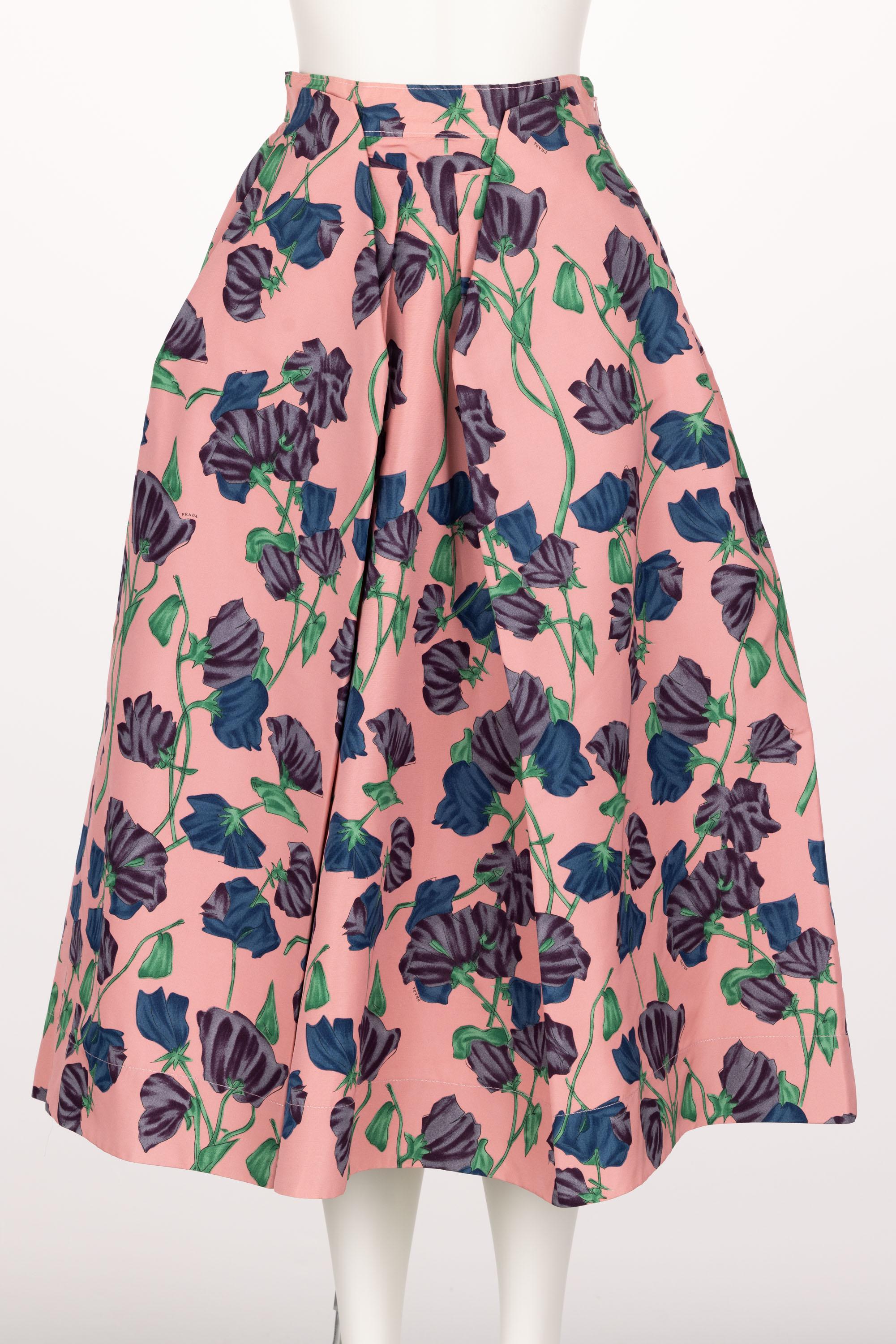 prada floral skirt