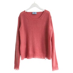 Prada Resort 2016 Distressed Saum Mohair Mix Pullover