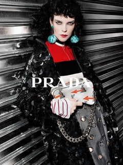 Prada Resort 2106 Bunny Arrow Print Chain Handle Bag