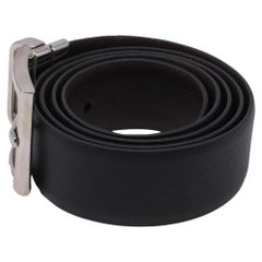 Prada Reversible Belt in Black Saffiano Leather