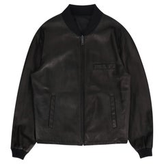 Prada Reversible Lambskin Leather & Nylon Bomber Jacket