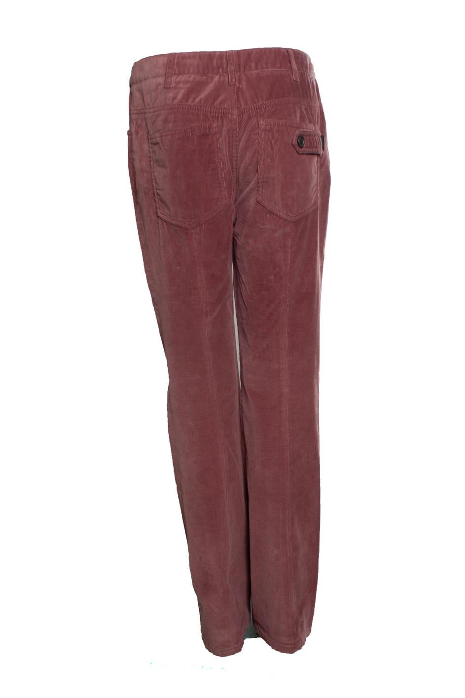 Brown Prada, rib velvet pantalon in old pink