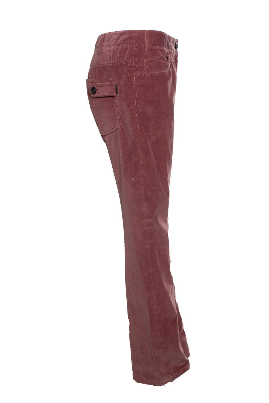 Prada, rib velvet pantalon in old pink In Excellent Condition In AMSTERDAM, NL