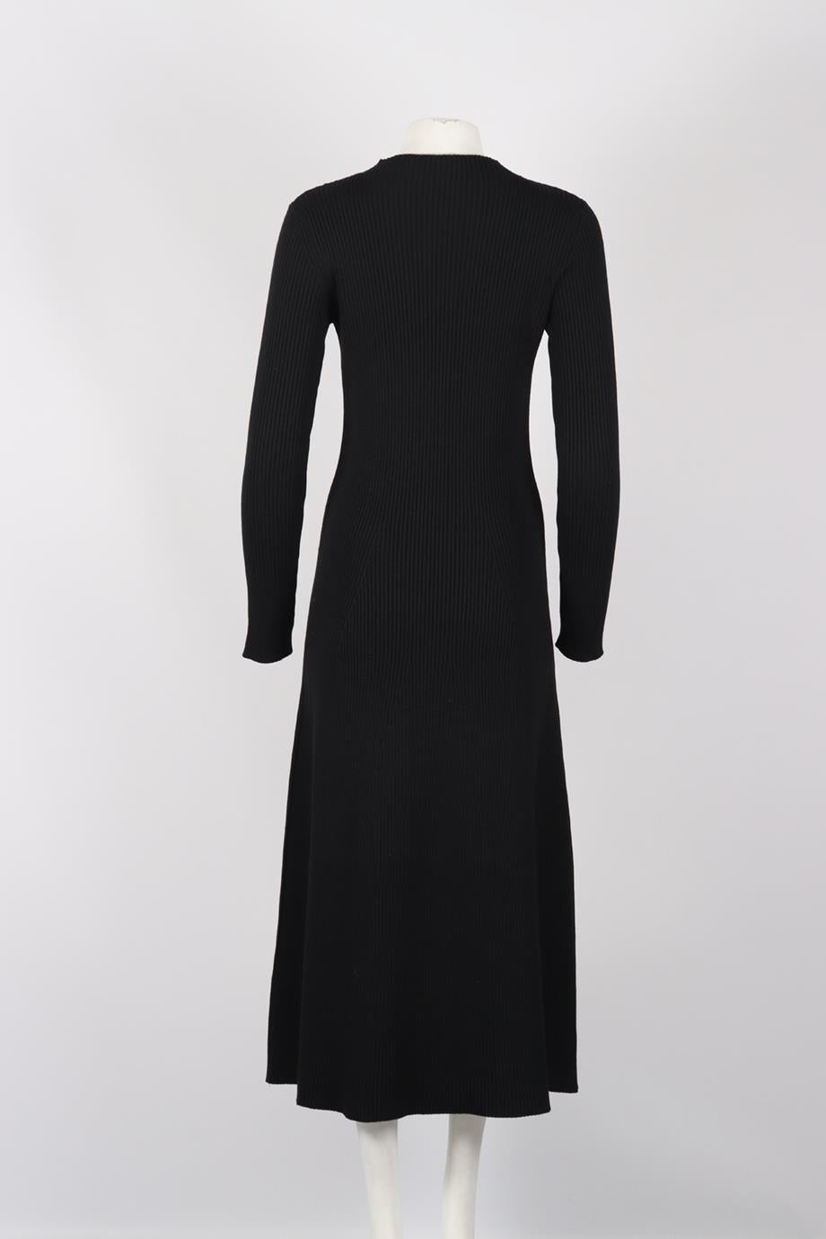 Women's Prada Ribbed Wool Blend Midi Dress Large