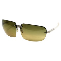 Prada Rimless Green Gradient Tinted Sunglasses circa Y2K