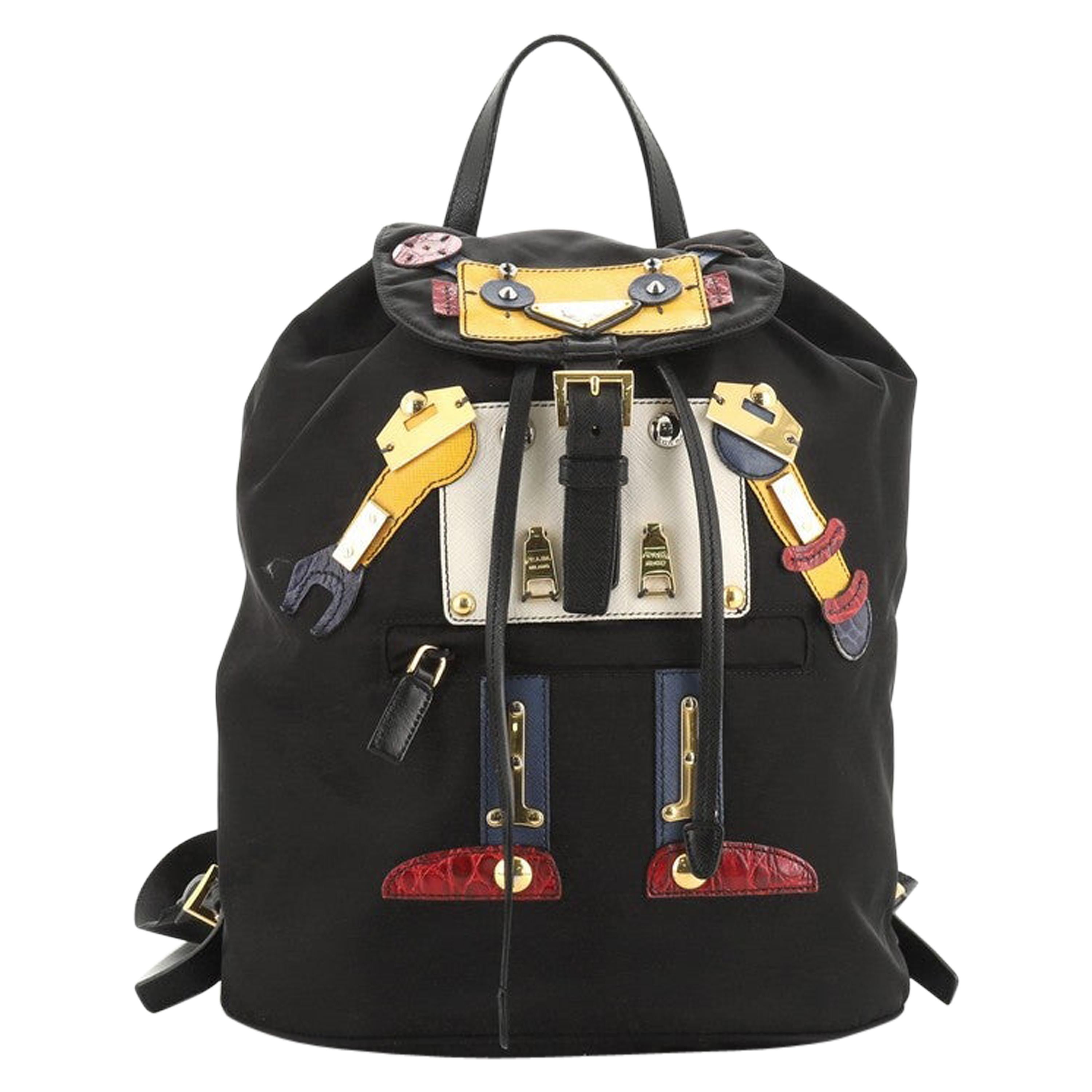 Prada Robot Drawstring Backpack Tessuto Medium at 1stDibs | prada robot  backpack