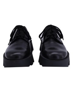 Prada Rocksand Derby Shoes in Black Leather