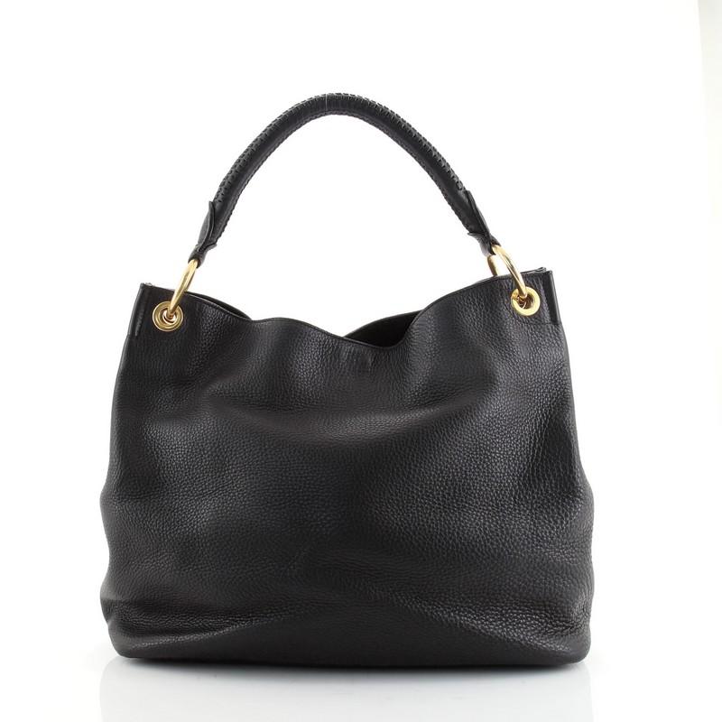 Prada Rolled Hobo Vitello Daino Large In Good Condition In NY, NY