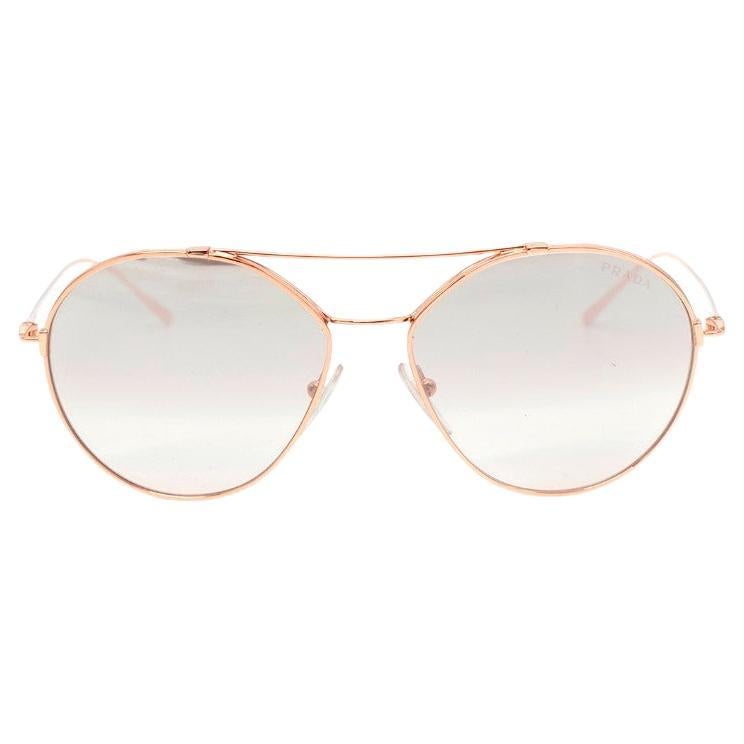 Prada Rose Gold Aviator Sunglasses For Sale