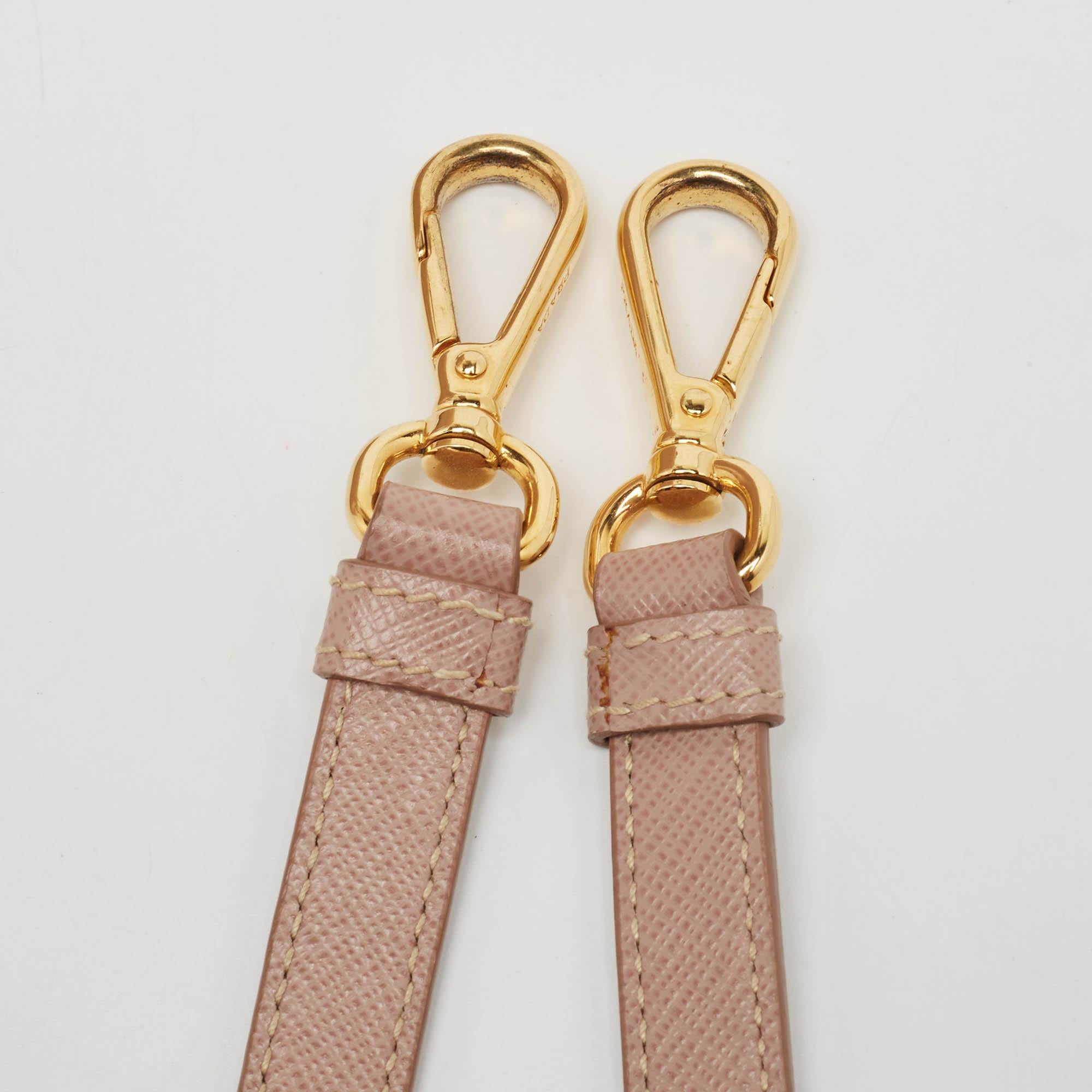 Prada Rose Poudre Saffiano Lux Leather Medium Double Zip Tote 2