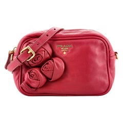 Prada Rose Zip Crossbody Bag Leather Mini