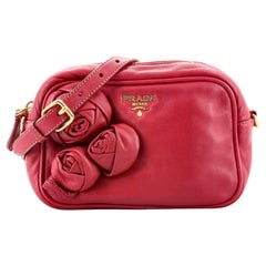 Prada Rose Zip Crossbody Bag Leather Mini