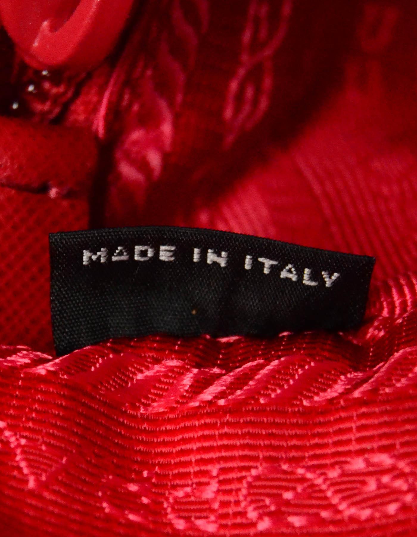 Prada Rosso Red Tessuto Nylon Front Pocket Crossbody Messenger Bag 3