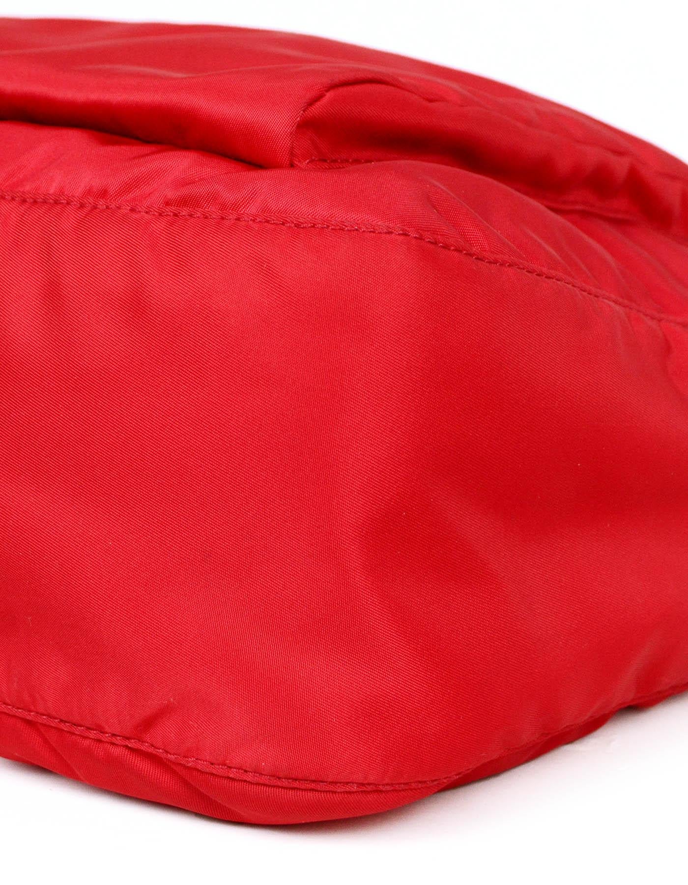 red nylon crossbody bag