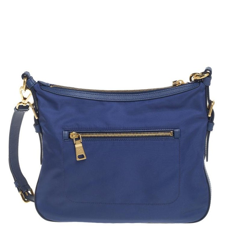 Crossbody Bag Quilted Navy Blue Leather Helda