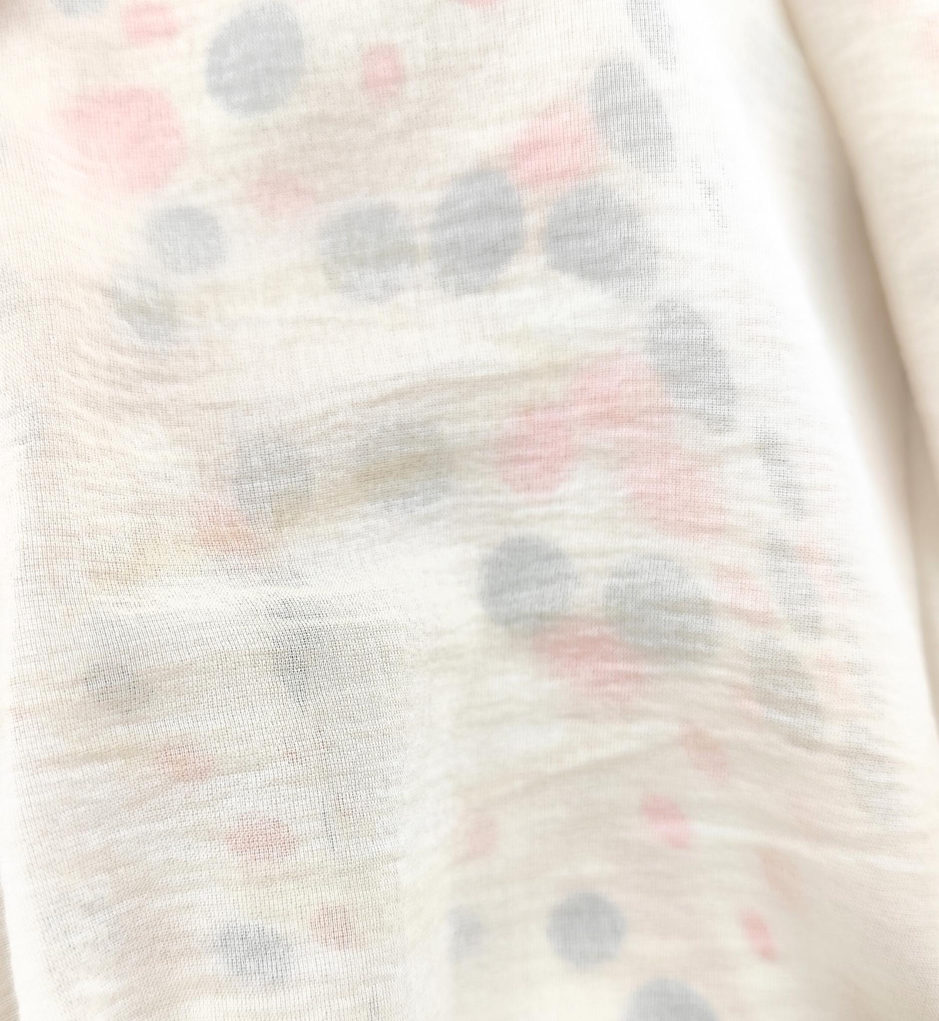 Prada ruched silk multicolor polkadot print top and skirt set For Sale 13
