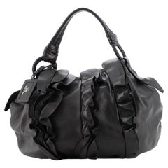 Prada Ruffle Hobo Nappa Leather Large