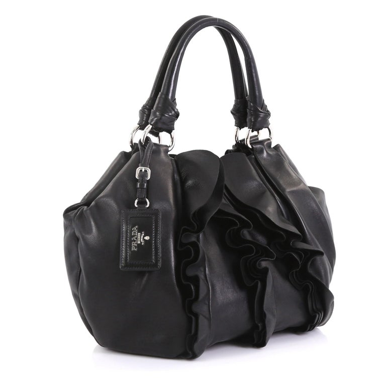 Prada Ruffle Shoulder Bag Nappa Leather Medium at 1stDibs | prada