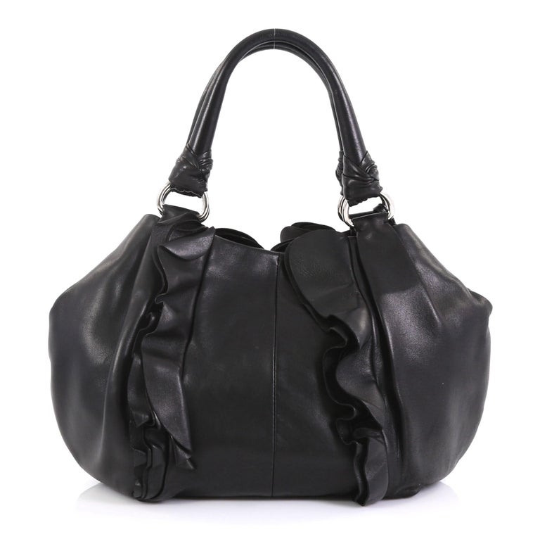 Prada ruffled shoulder bag clearance