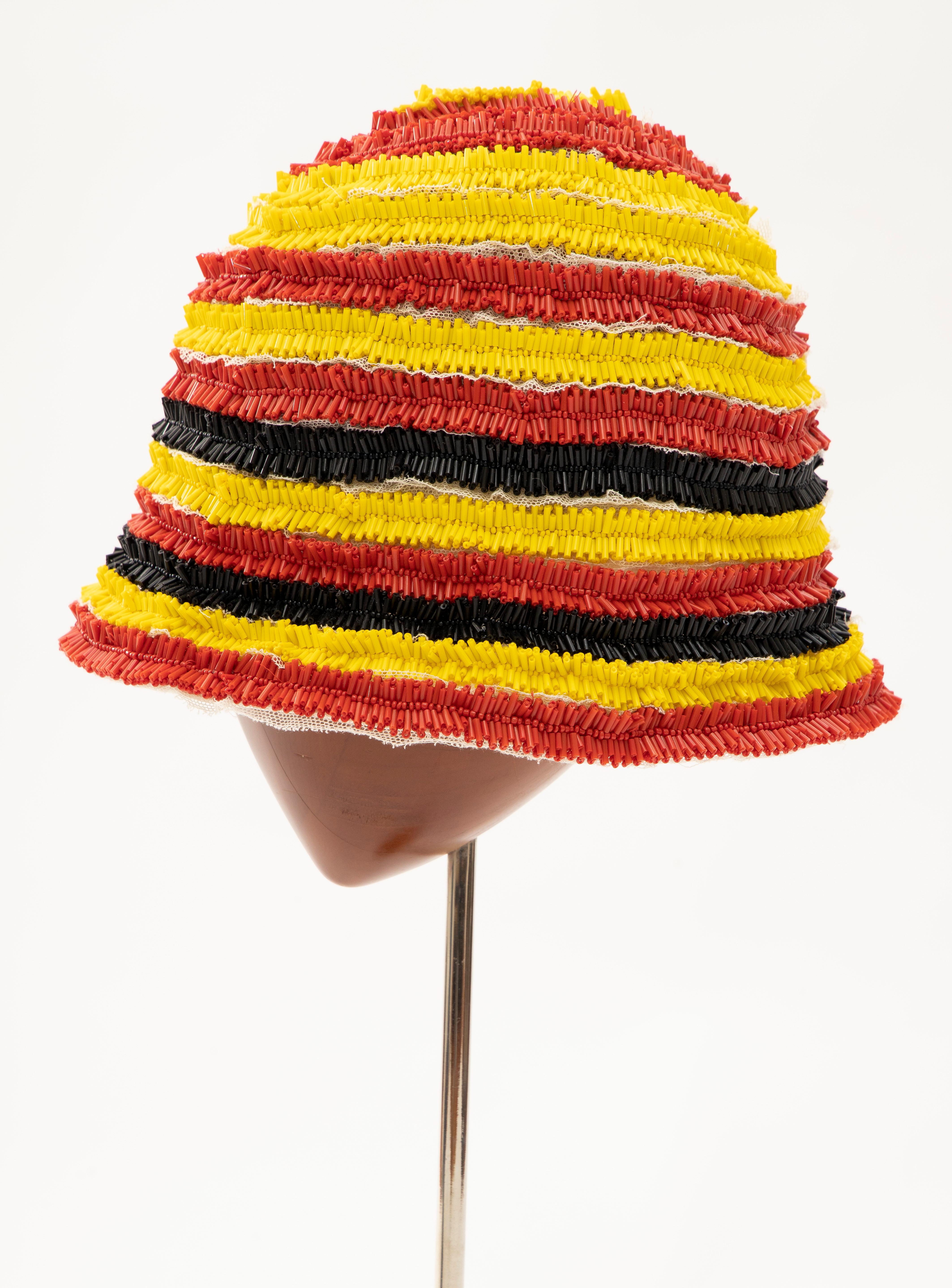 Prada Runway Bead Embroidered Cloche Hat, Spring 2005 1