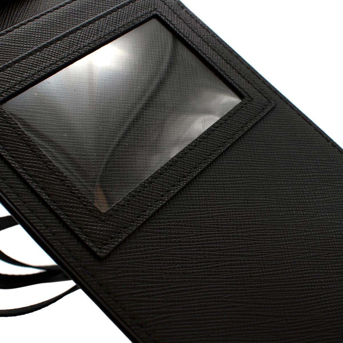 Prada Runway Black Saffiano Leather Smartphone Case In New Condition For Sale In London, GB