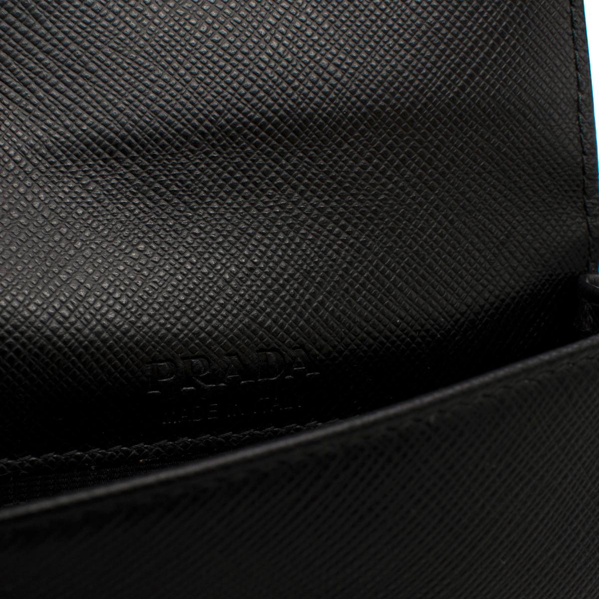 Prada Runway Black Saffiano Leather Smartphone Case For Sale 2