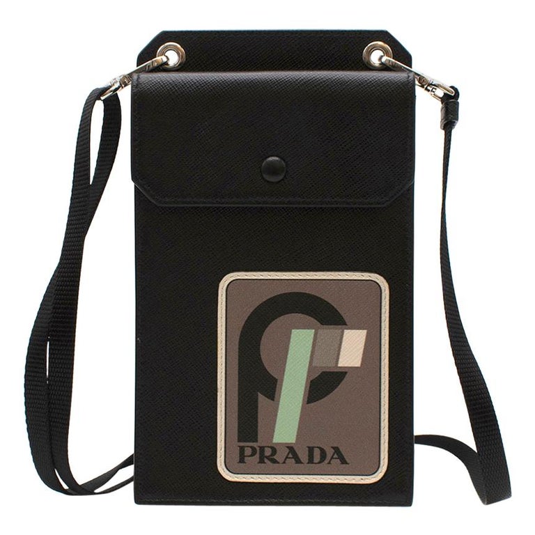 Prada Runway Black Saffiano Leather Smartphone Case For Sale at 1stDibs   prada saffiano leather smartphone case, prada smartphone case, nylon and  saffiano leather smartphone case