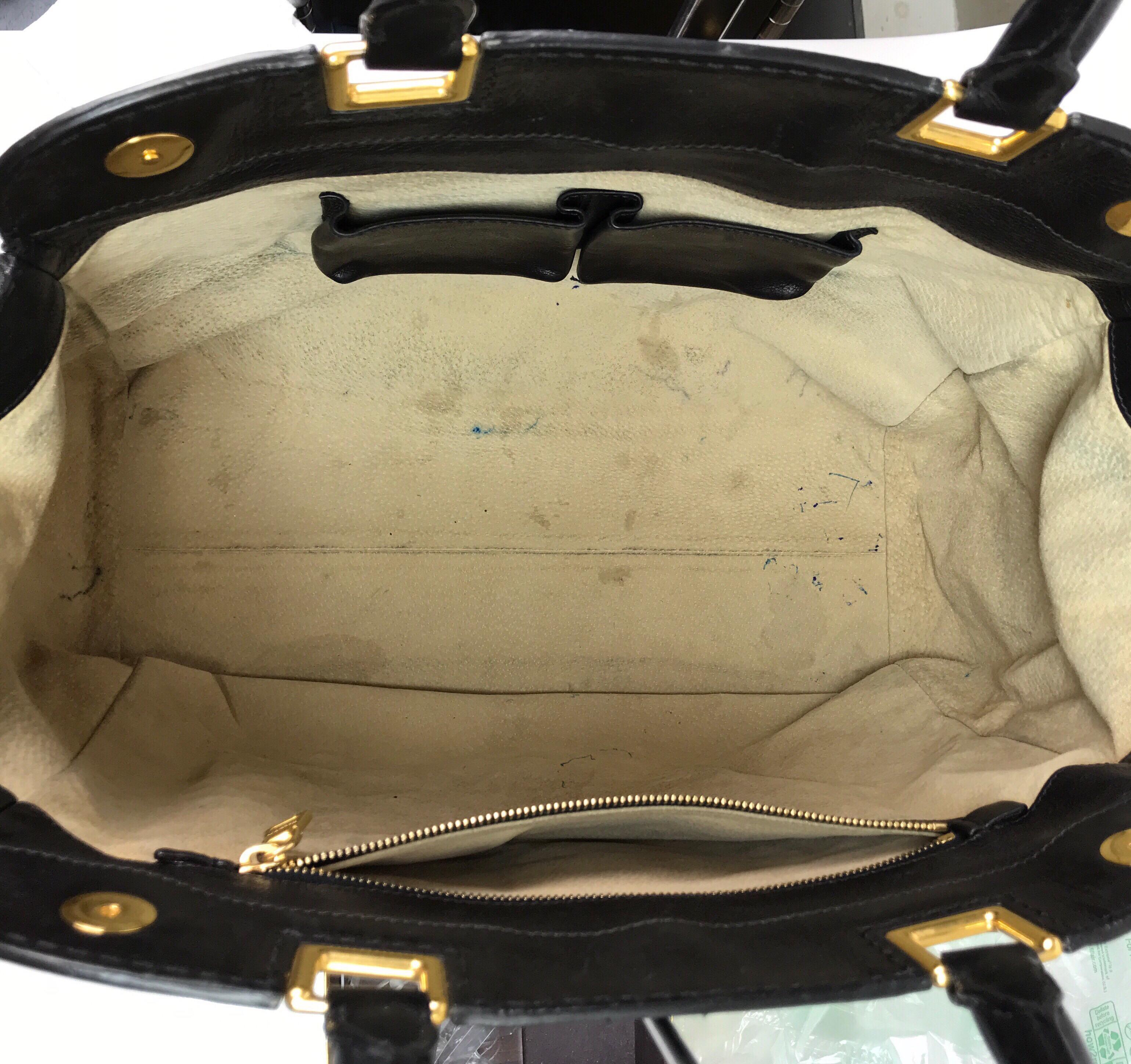 PRADA Runway Black w/ Gold&Silver Studded Large Tote In Excellent Condition In West Palm Beach, FL