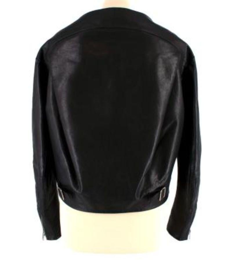 Prada Runway Calfskin Black Leather Jacket In Good Condition For Sale In London, GB