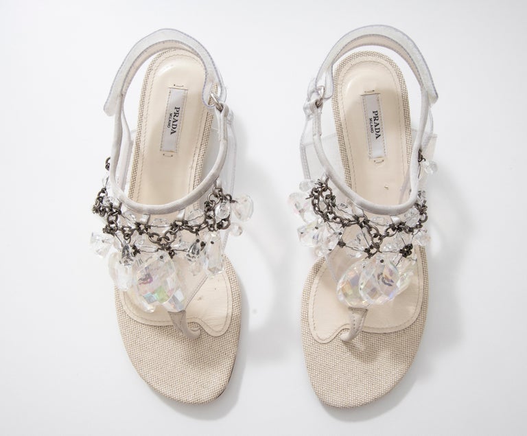 prada crystal sandals
