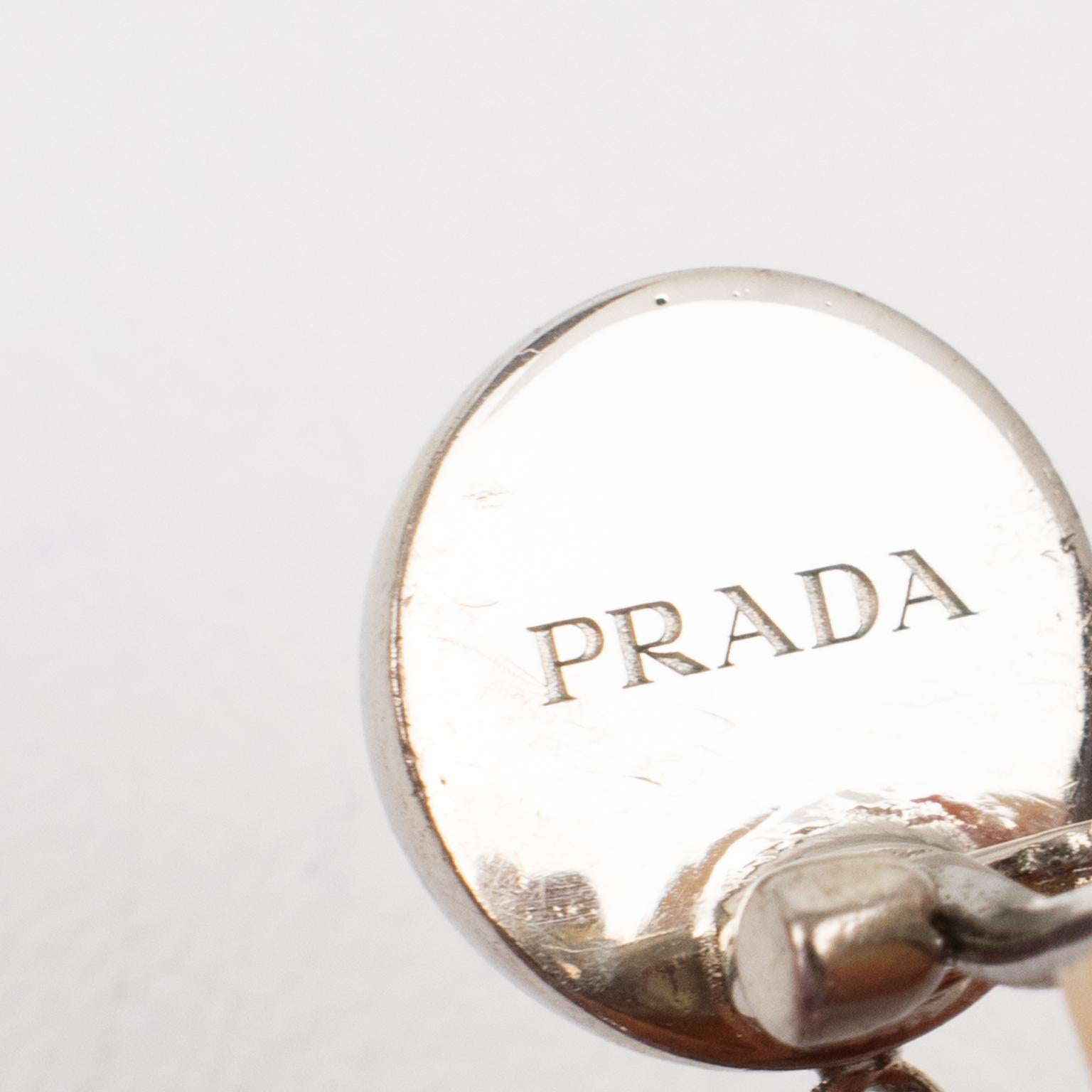 Prada Runway Collection Extra-Wide Pink and Black Sequin Earrings For Sale 2