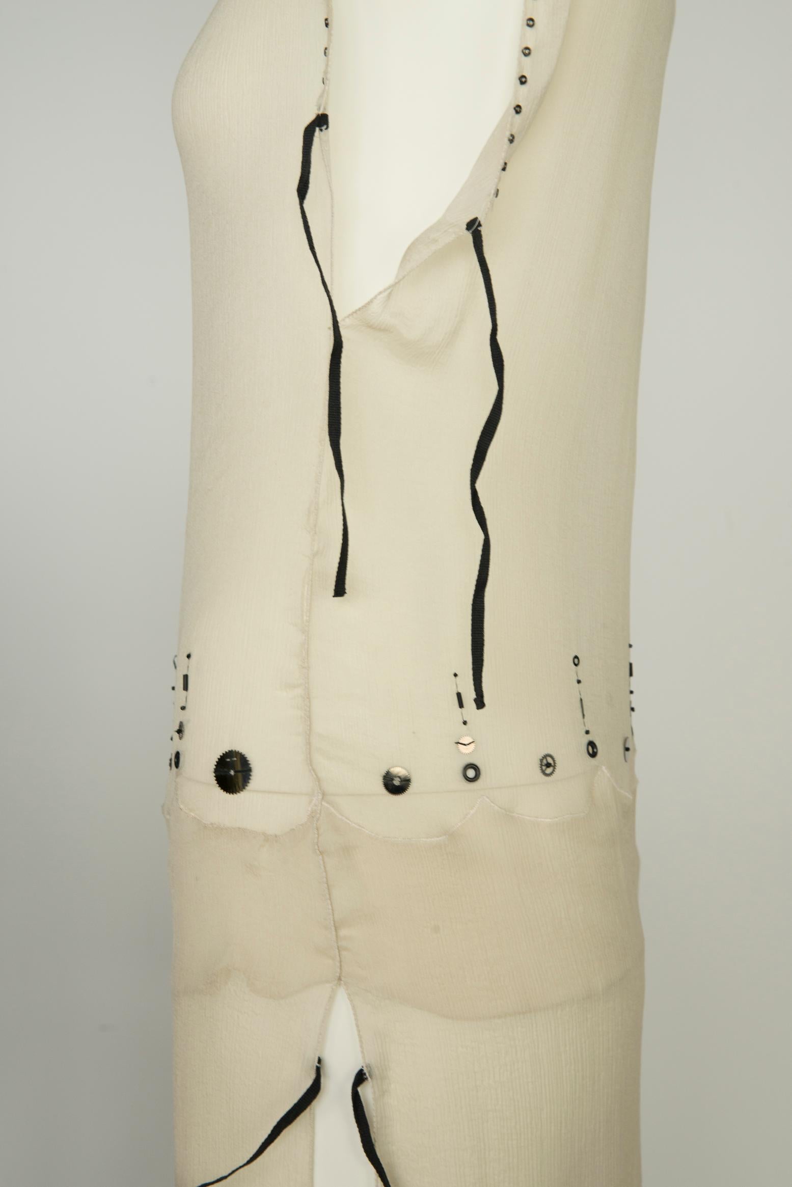 Prada Runway Embroidered & Perforated Silk Dress, Spring-Summer 2000 7