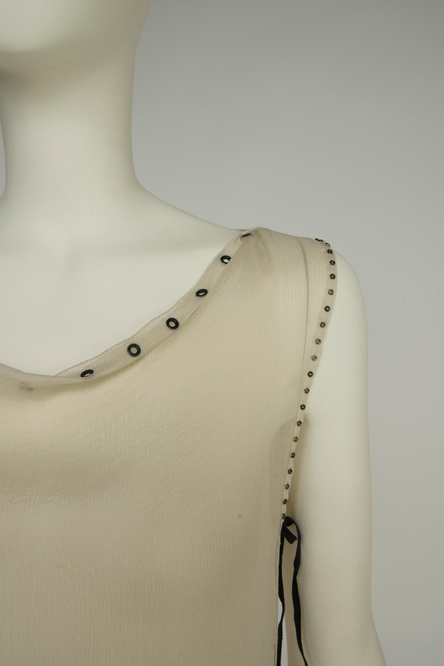 Prada Runway Embroidered & Perforated Silk Dress, Spring-Summer 2000 1