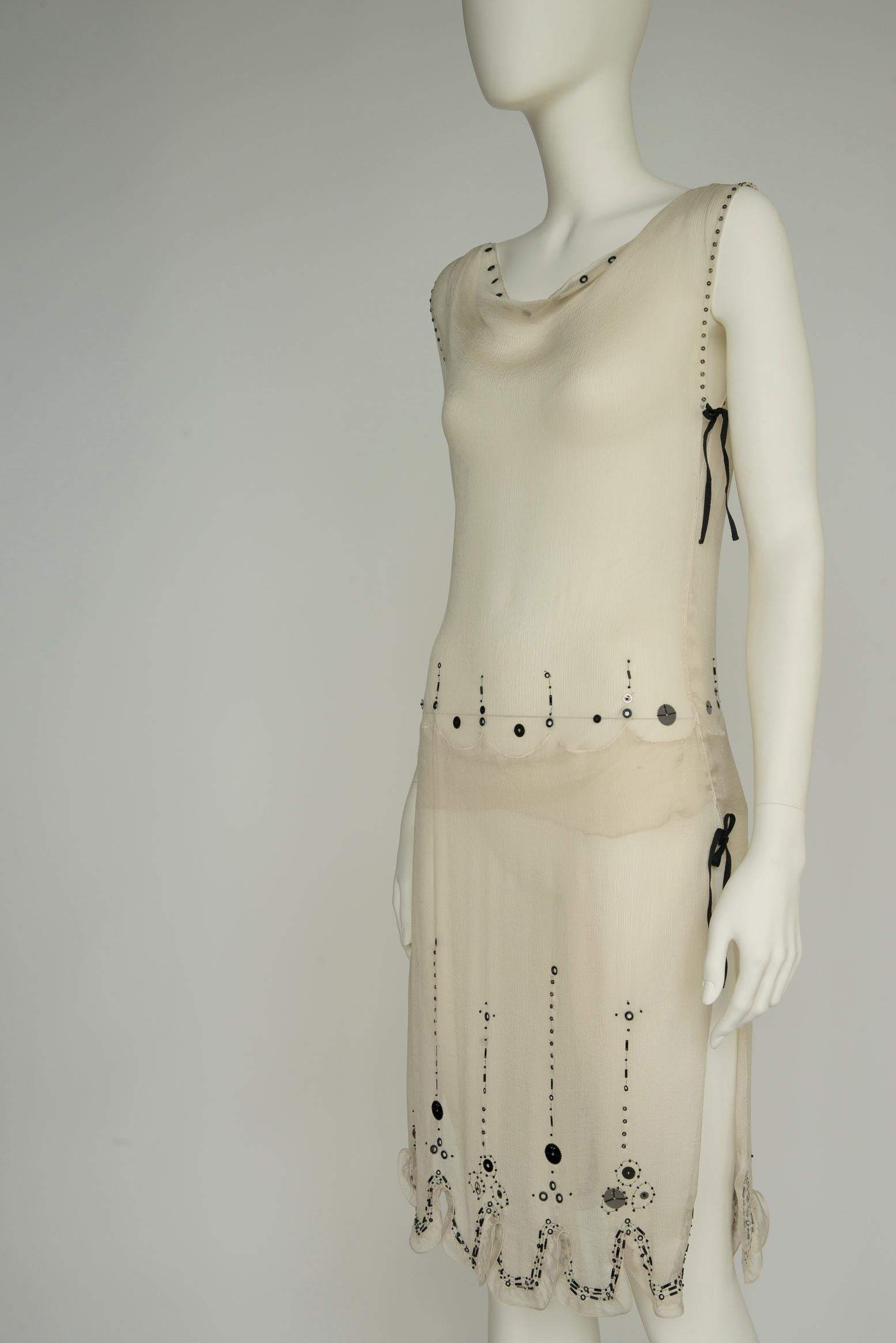 Prada Runway Embroidered & Perforated Silk Dress, Spring-Summer 2000 4