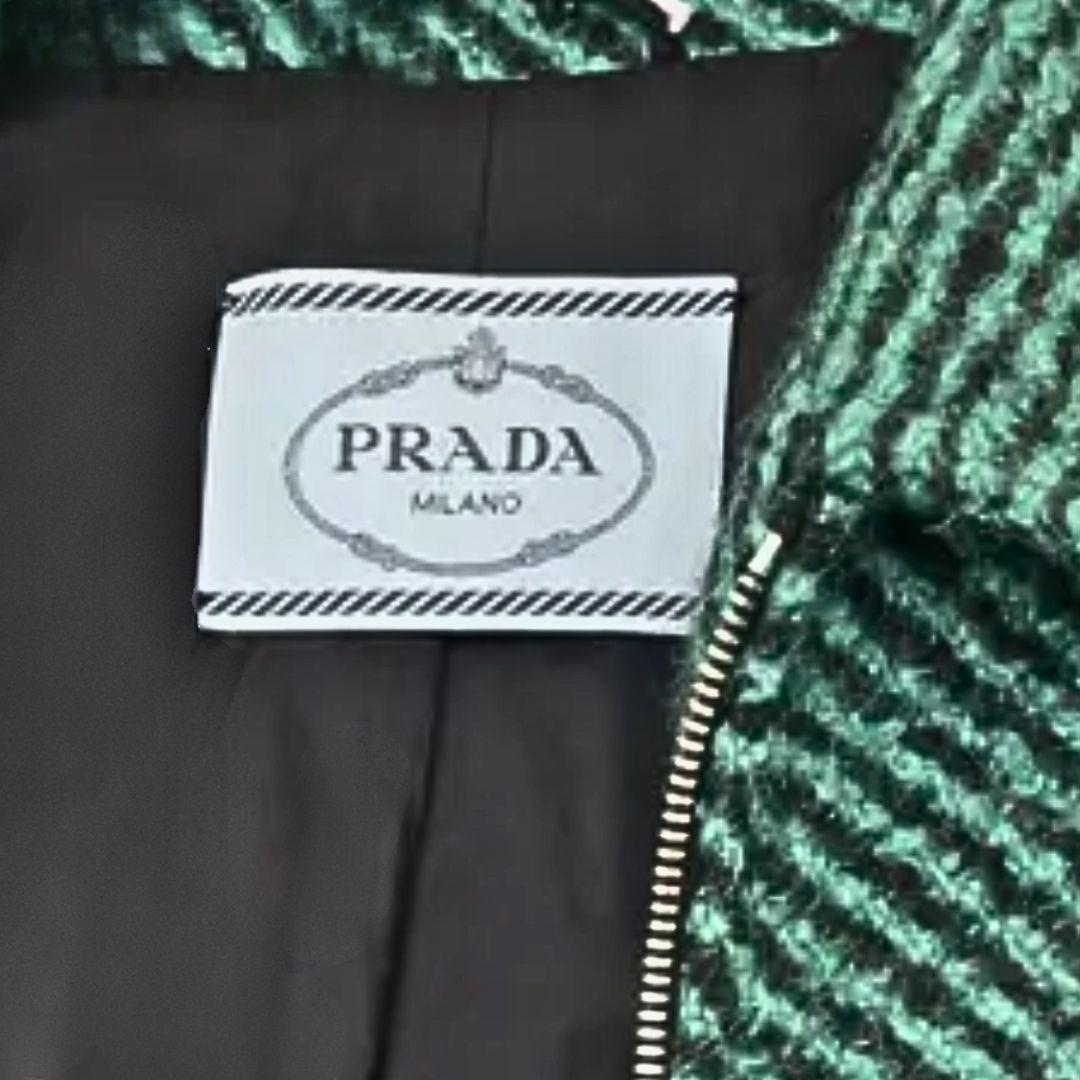 Prada - Runway Fall/Winter 2013 Skirt and Jacket with Fur Size 40IT In Good Condition For Sale In Saint Petersburg, FL