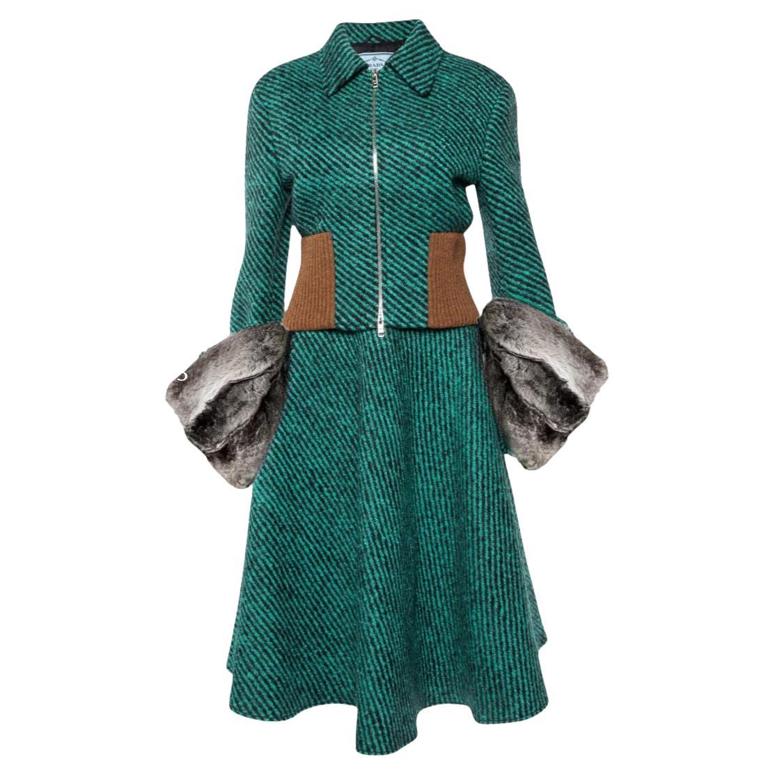 Prada - Runway Fall/Winter 2013 Skirt and Jacket with Fur Size 40IT