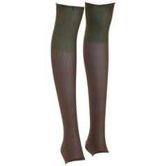 Prada Runway Footless Two-Tone Knee High Socks:: automne 2007