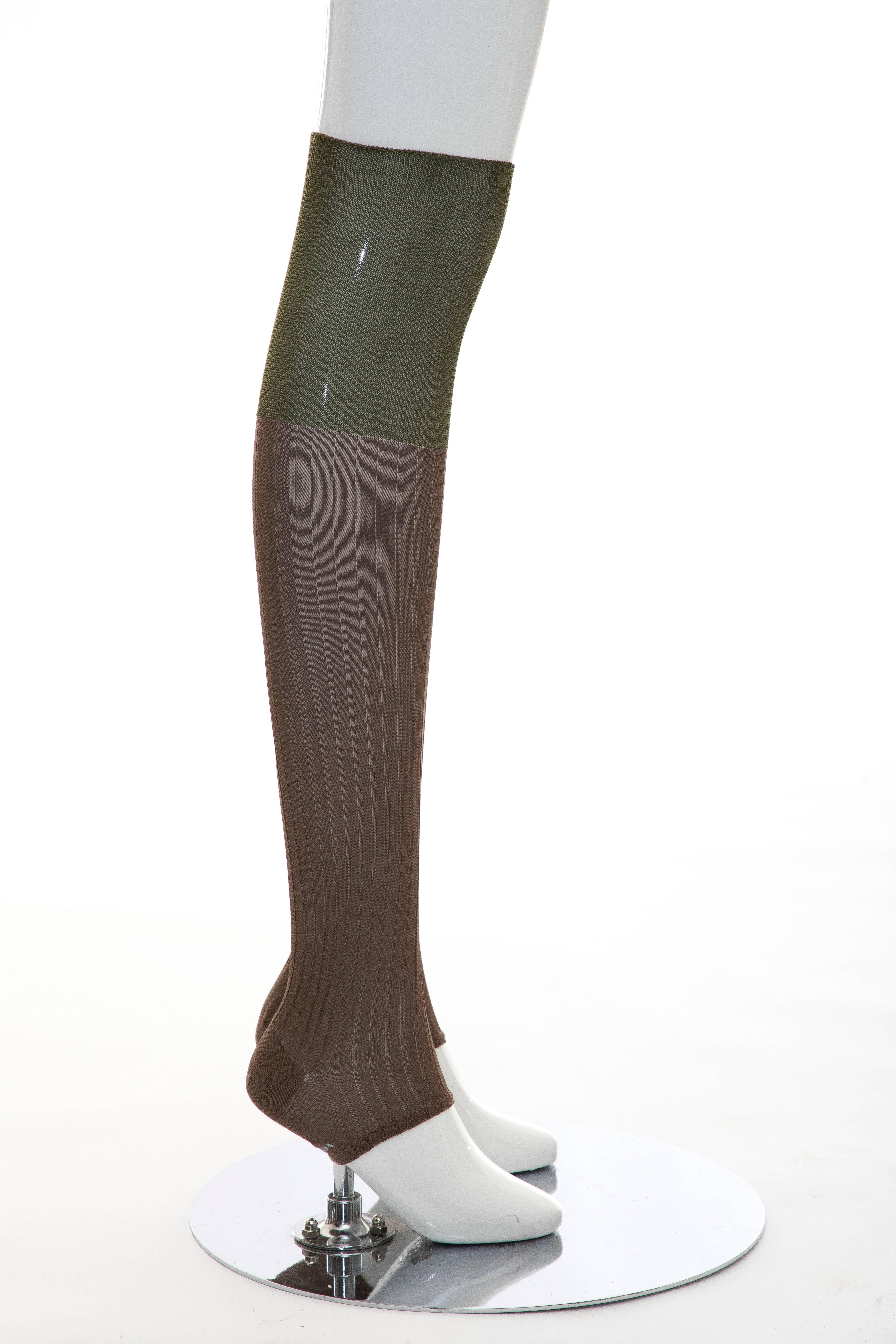 Prada, Fall 2007 runway footless two-tone knee high socks.