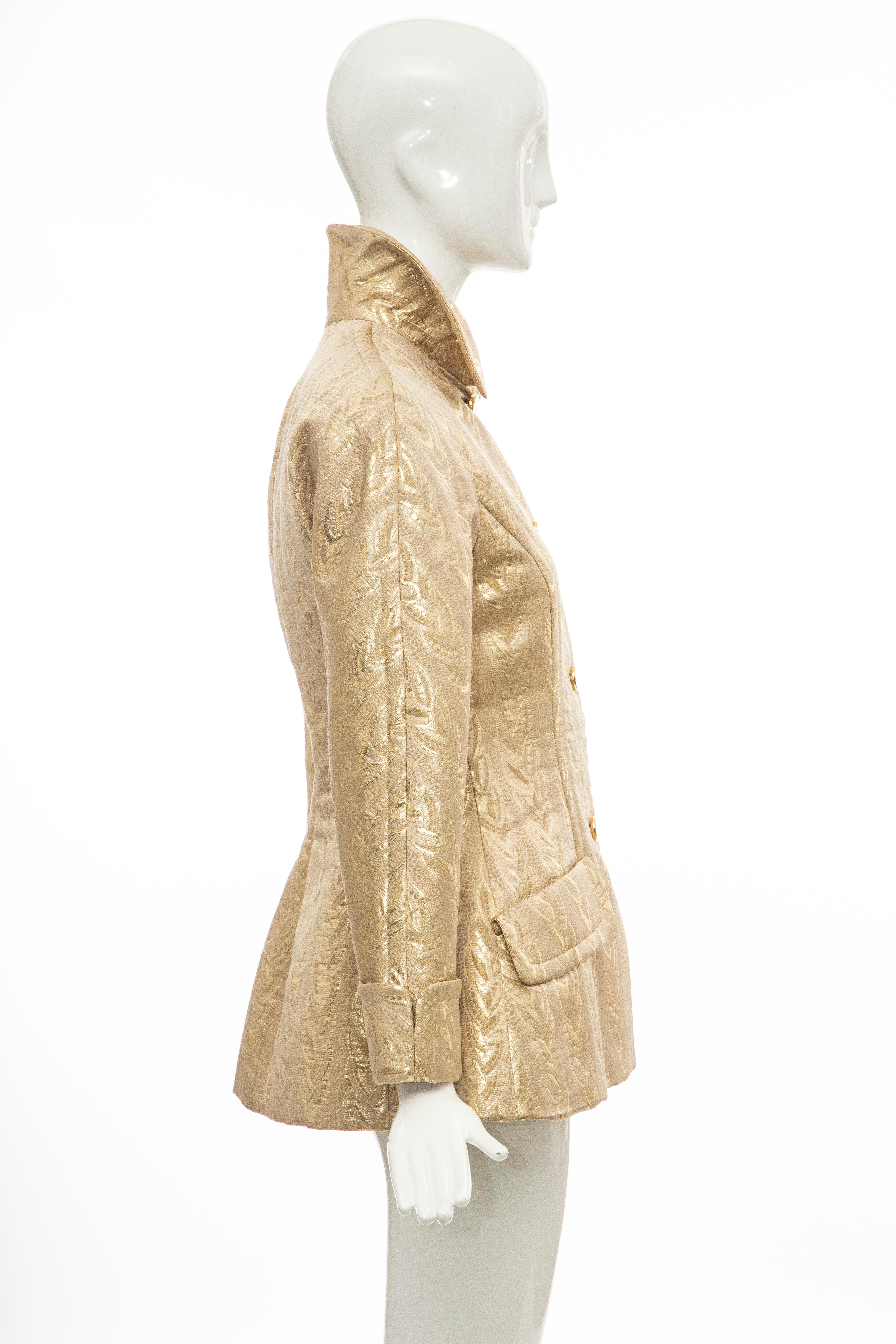 Women's Prada Runway Gold Brocade Evening Jacket, Fall 1992