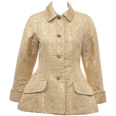 Vintage Prada Runway Gold Brocade Evening Jacket, Fall 1992