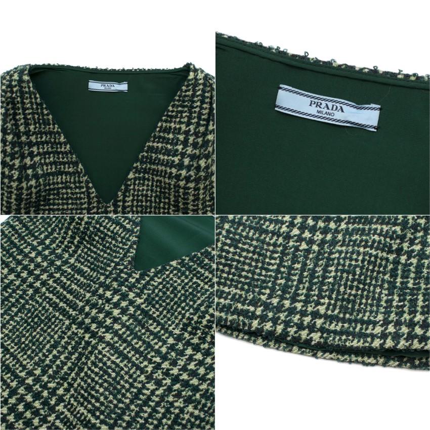 Prada Runway Green Tweed Sleeveless Top & Trousers XXS For Sale 1