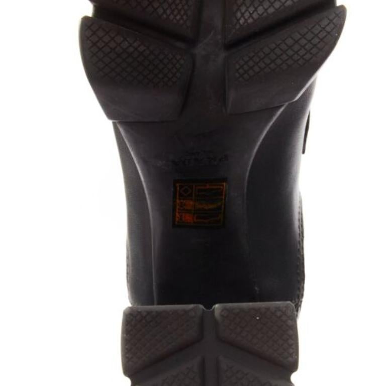 PRADA Runway neon orange neoprene black leather logo boots EU37 Nicki Minaj 5