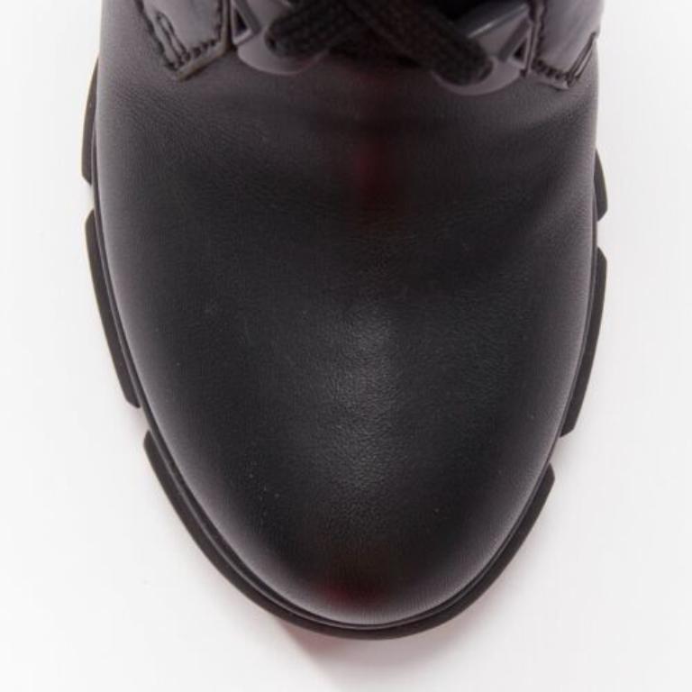 PRADA Runway neon orange neoprene black leather logo boots EU37 Nicki Minaj 2