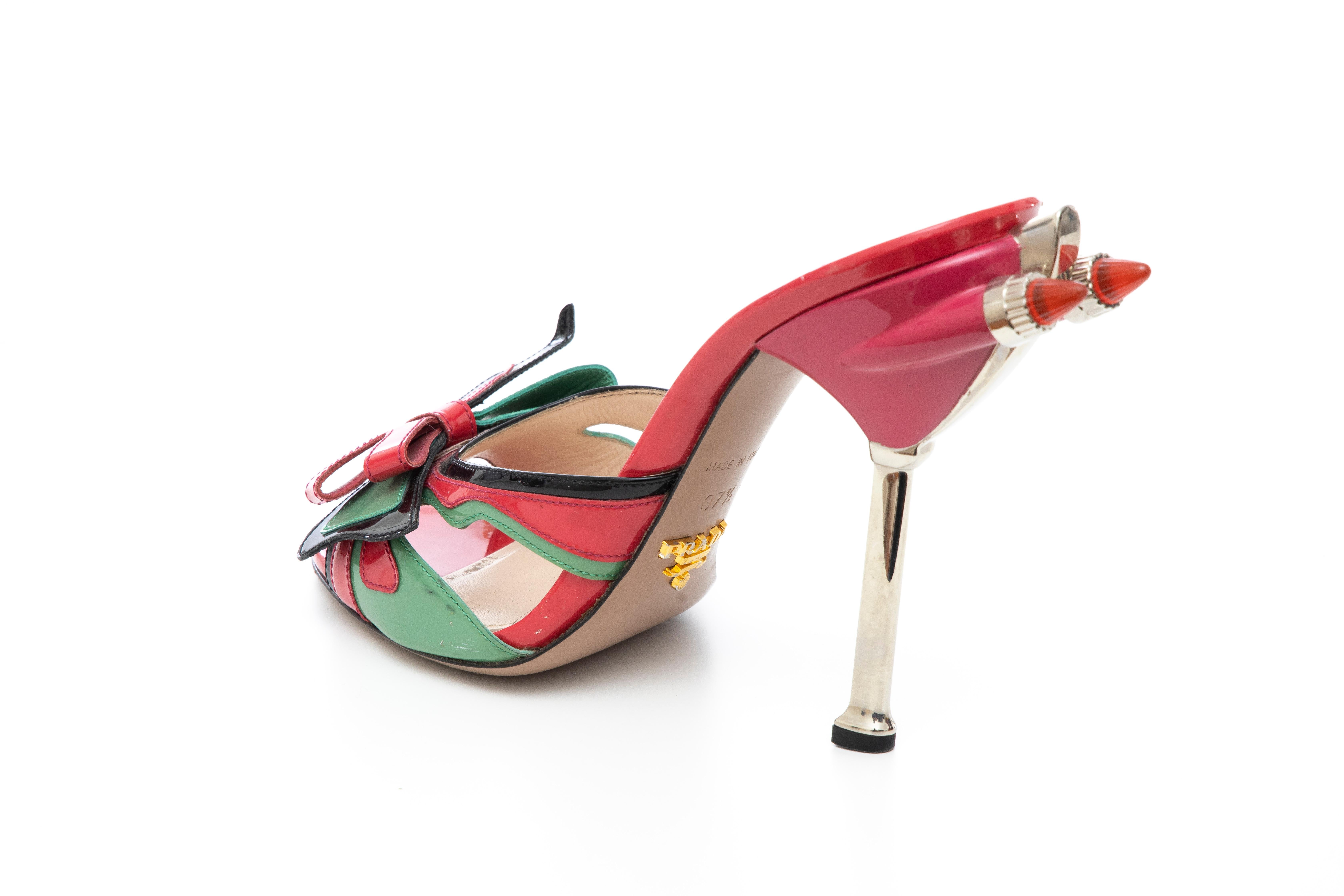 Prada Runway Patent Leather Tail Light Sandal, Spring 2012 For Sale 4