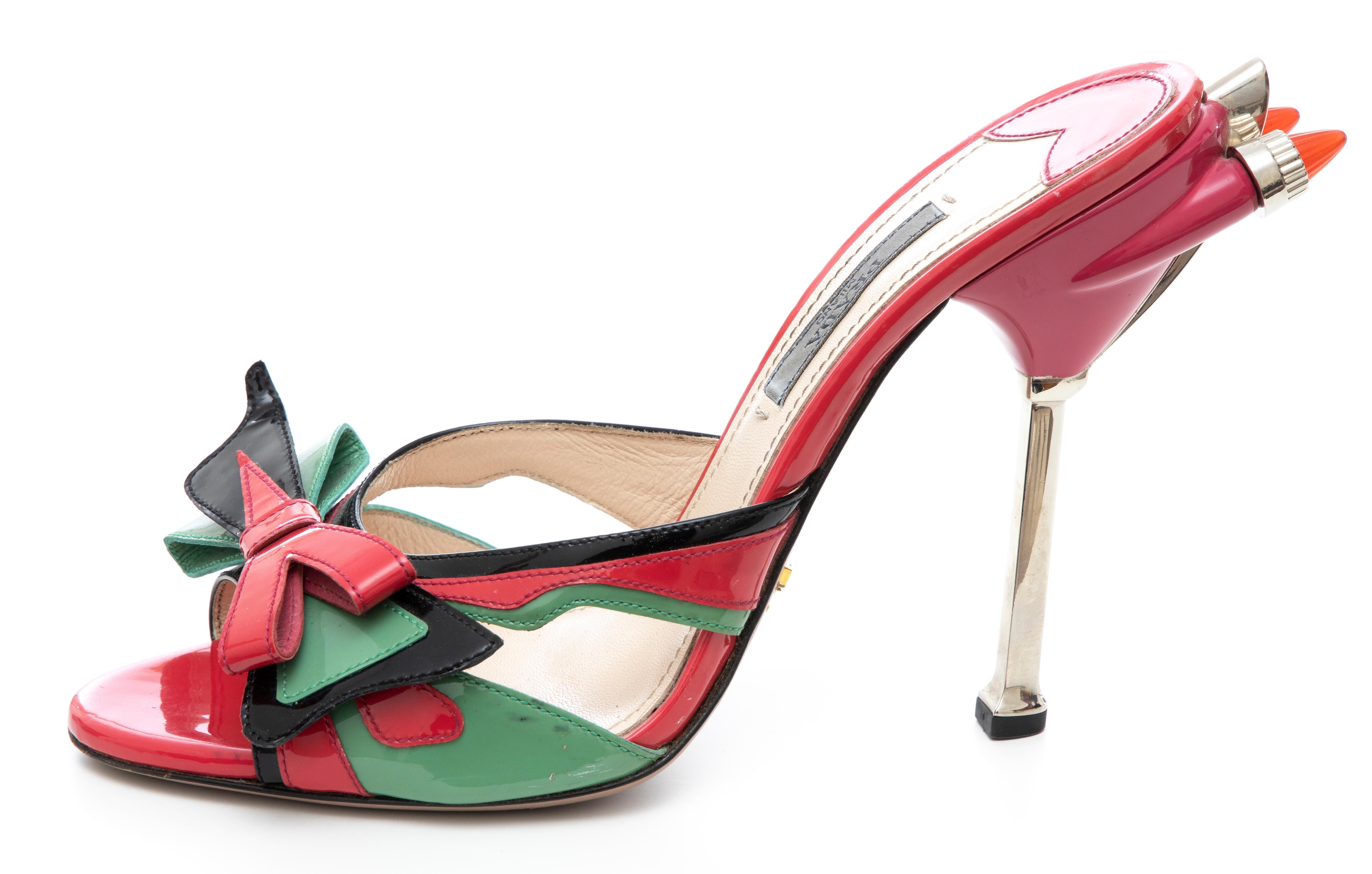 Prada Runway Patent Leather Tail Light Sandal, Spring 2012 For Sale 5